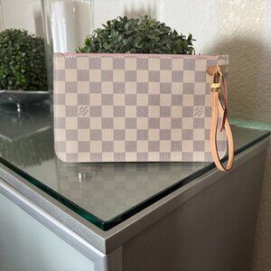 Louis Vuitton Neverfull MM Pochette Damier Azur Canvas